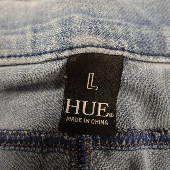 Hue Essential Denim Leggings Women's Large Blue stretchy Mid Rise - Picture 3 of 11